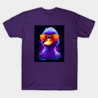 Cute duck wearing sunglasses swimming T-Shirt